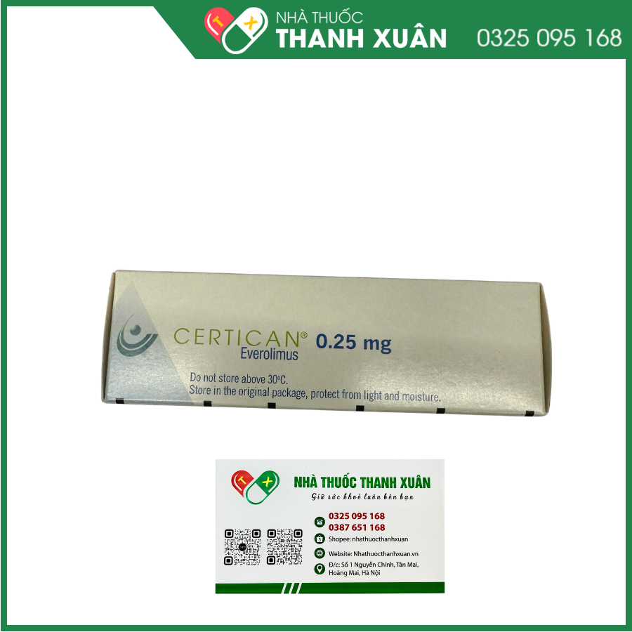 Certican 0.25mg dự phòng thải tạng ghép ở bệnh nhân ghép thận hoặc tim